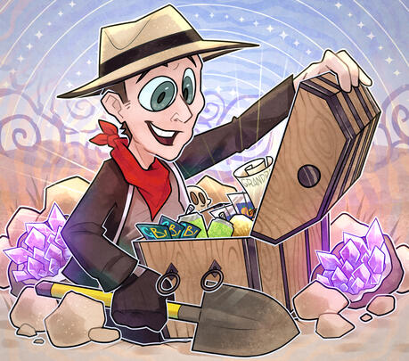 GrottoBeasts! Excavate Wish Card Design